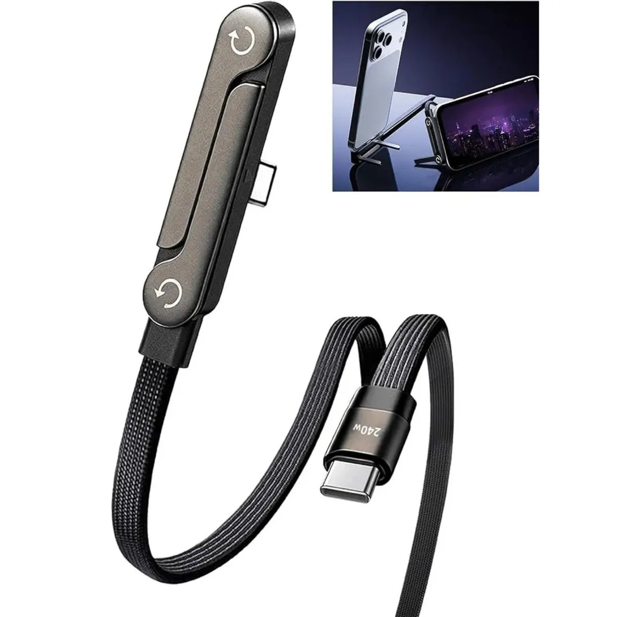 🔥 Cable Carga Extrema 2 en 1: Carga Rápida + Soporte Inteligente para tu Celular 📱⚡
